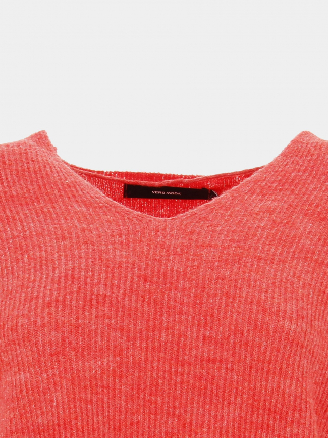 Pull col v crewlefile rouge femme - Vero Moda