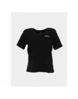 T-shirt col v nori noir femme - Only