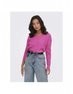 Pull col v rica life rose femme - Only