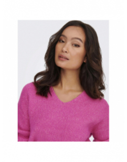 Pull col v rica life rose femme - Only