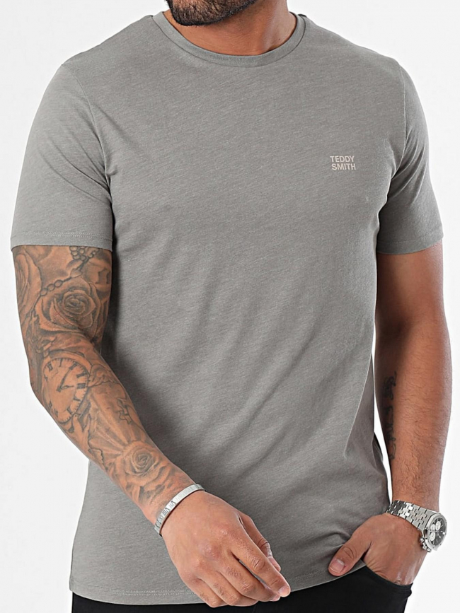 T-shirt uni logo the tee kaki homme - Teddy Smith