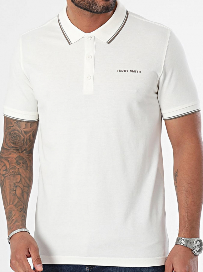 Polo pasian 2 blanc crème homme - Teddy Smith