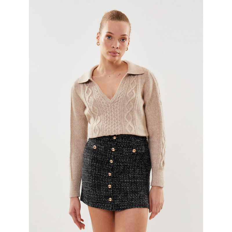 Jupe en tweed ley noir femme - La Petite Etoile