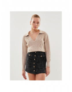 Jupe en tweed ley noir femme - La Petite Etoile