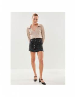 Jupe en tweed ley noir femme - La Petite Etoile