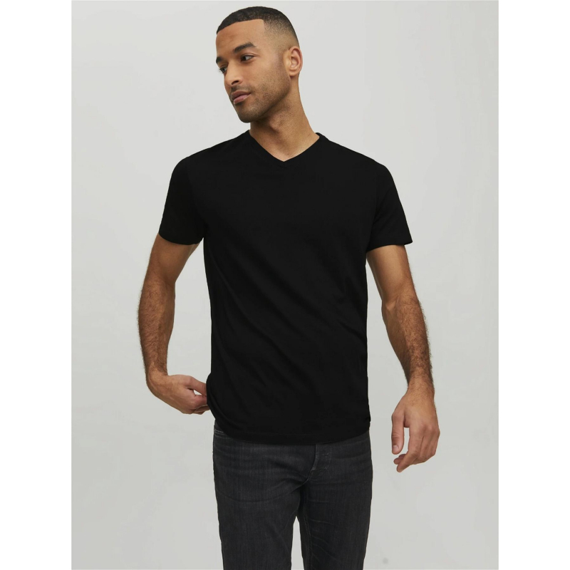 T-shirt organic basic col v noir homme - Jack & Jones