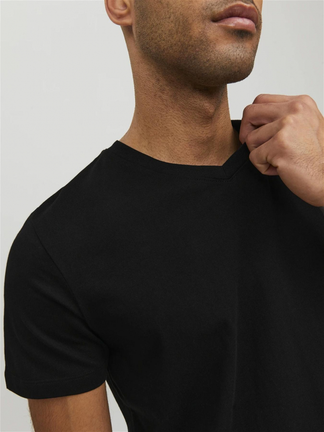 T-shirt organic basic col v noir homme - Jack & Jones