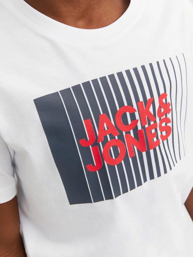 T-shirt corp logo rayures blanc enfant - Jack & Jones