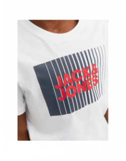 T-shirt corp logo rayures blanc enfant - Jack & Jones