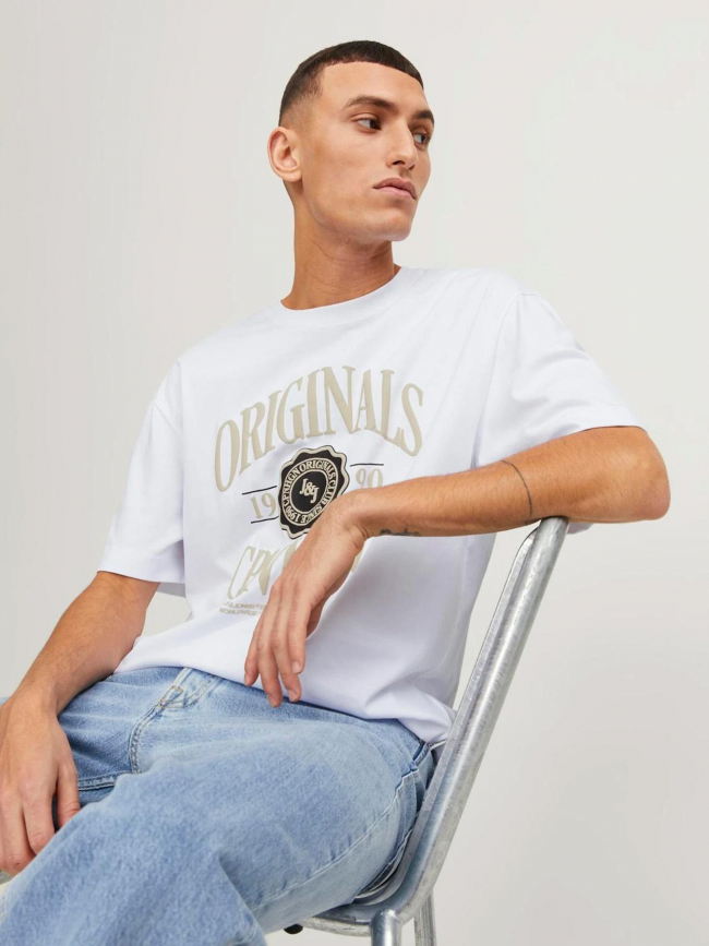 T-shirt logo originals doré blanc homme - Jack & Jones