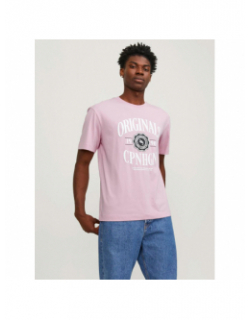 T-shirt originals rose et blanc homme - Jack & Jones