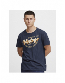 T-shirt vintage logo bleu marine homme - Blend