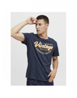 T-shirt vintage logo bleu marine homme - Blend