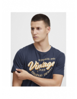 T-shirt vintage logo bleu marine homme - Blend