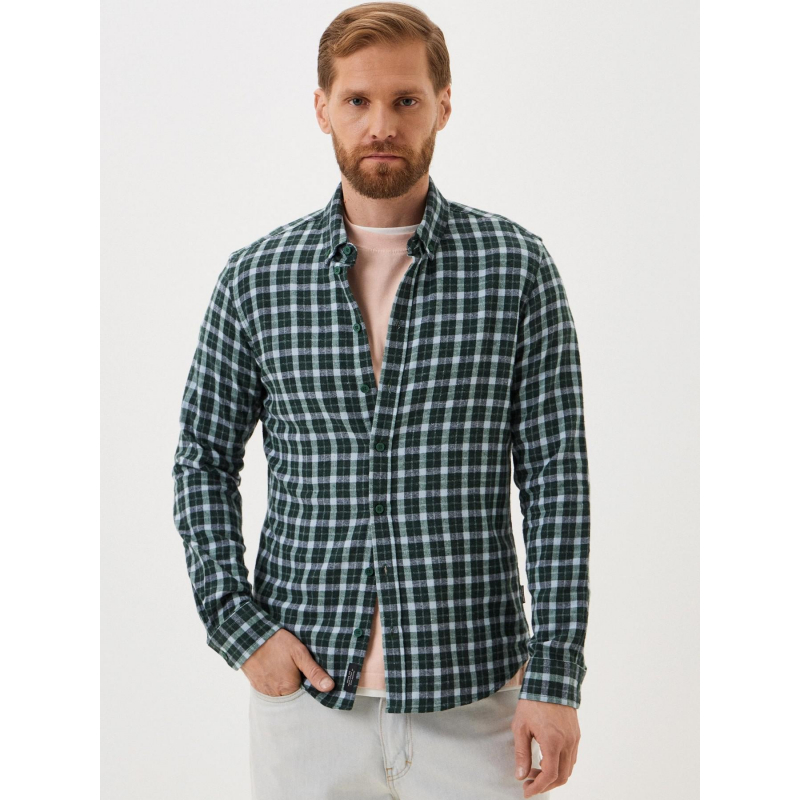 Chemise slim fit à carreaux vert homme - Blend