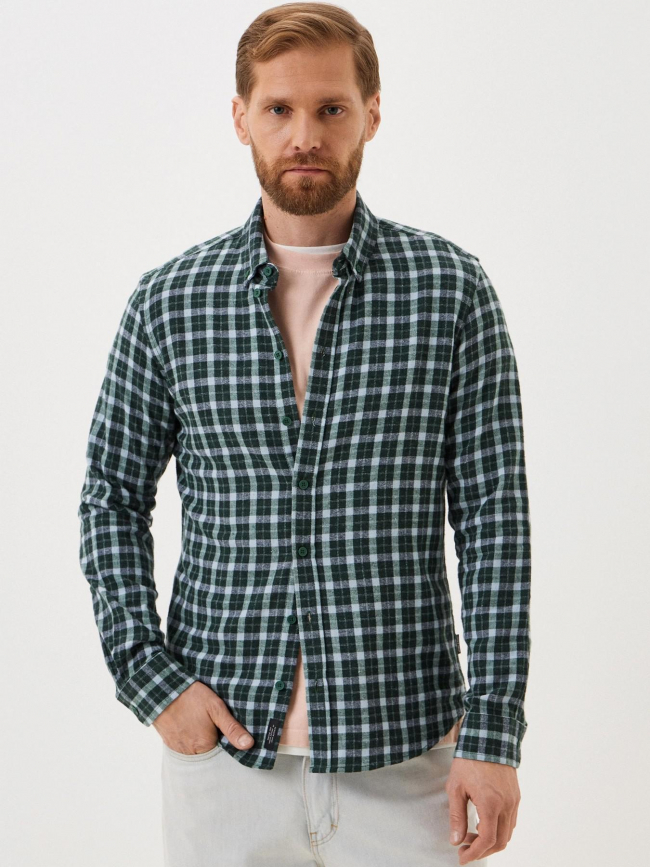 Chemise slim fit à carreaux vert homme - Blend