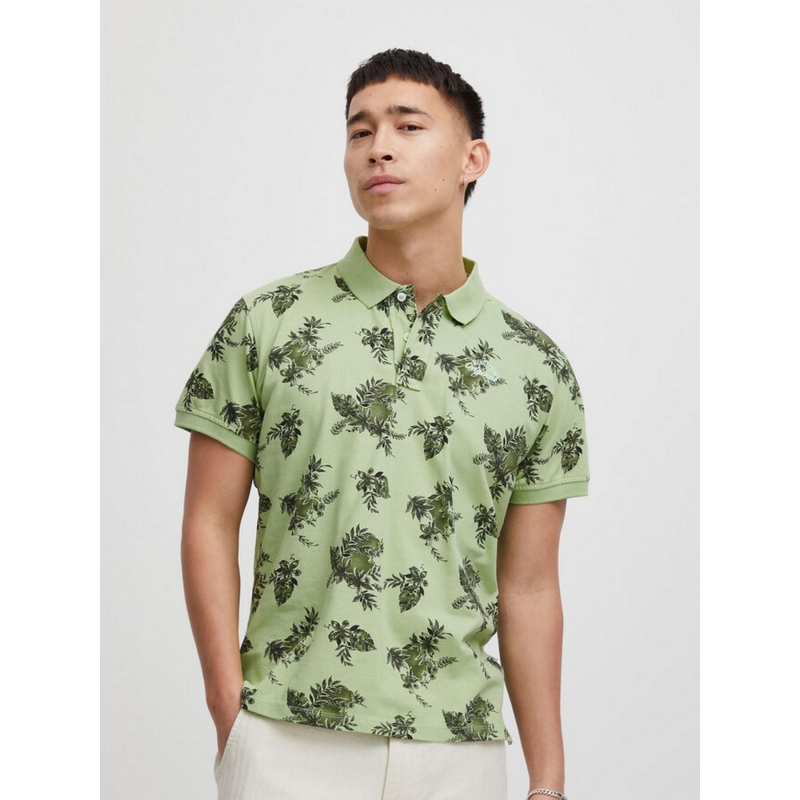 Polo regular fit à fleurs vert homme - Blend