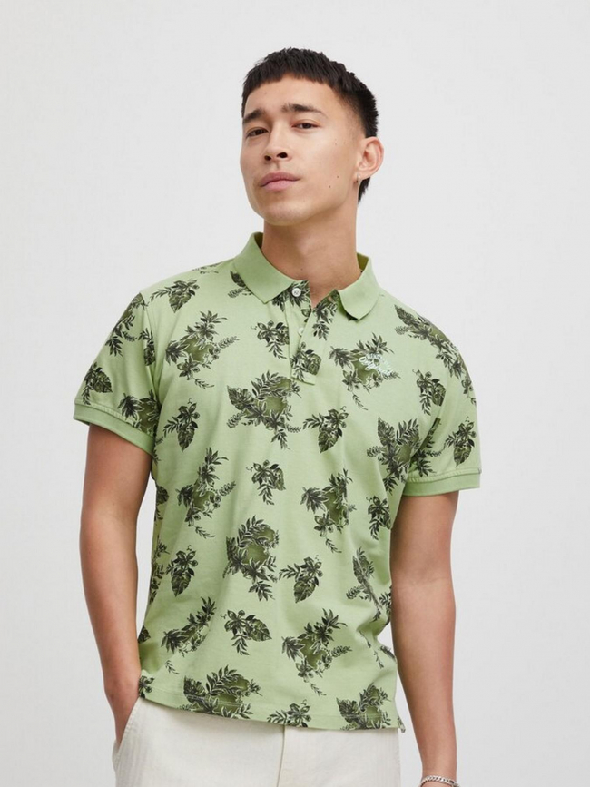 Polo regular fit à fleurs vert homme - Blend