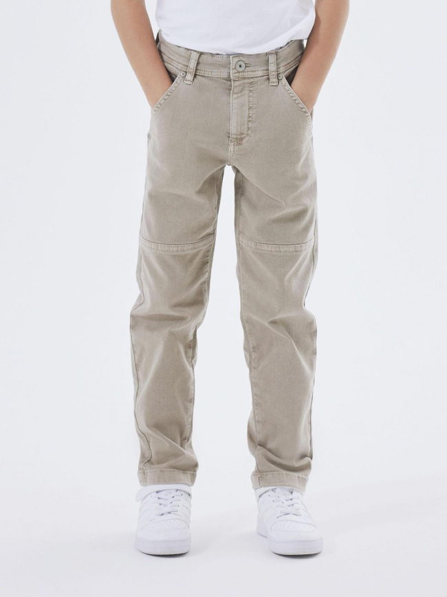 Pantalon ajustable tapered marron enfant - Name it