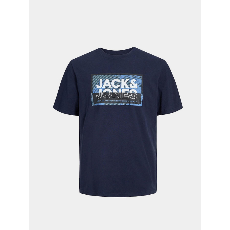 T-shirt cologan crew neck bleu marine garçon - Jack & Jones