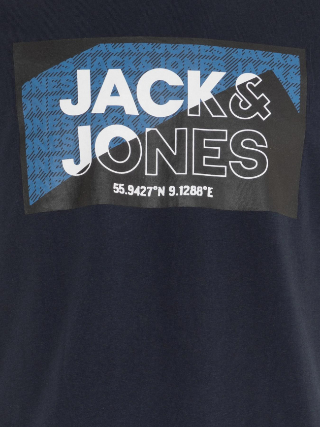 T-shirt cologan crew neck bleu marine garçon - Jack & Jones