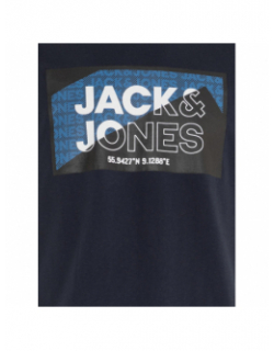 T-shirt cologan crew neck bleu marine garçon - Jack & Jones