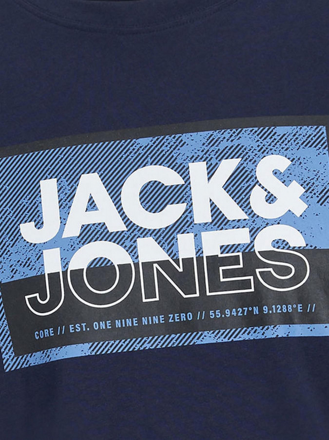 T-shirt cologan crew neck bleu marine garçon - Jack & Jones