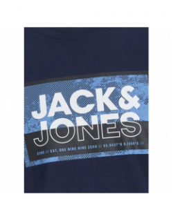 T-shirt cologan crew neck bleu marine garçon - Jack & Jones