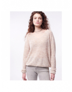 Pull p-mag col v beige femme - Teddy Smith