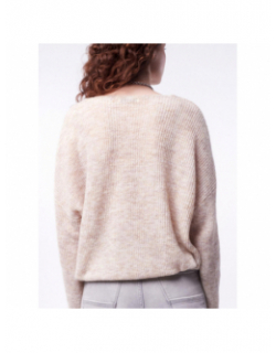 Pull p-mag col v beige femme - Teddy Smith