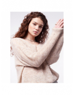 Pull p-mag col v beige femme - Teddy Smith