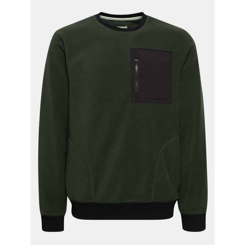 Sweat polaire à poche vert homme - Blend