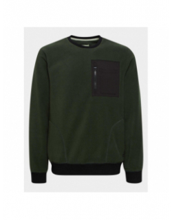 Sweat polaire à poche vert homme - Blend