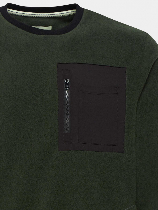 Sweat polaire à poche vert homme - Blend