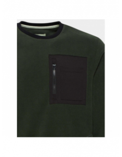 Sweat polaire à poche vert homme - Blend