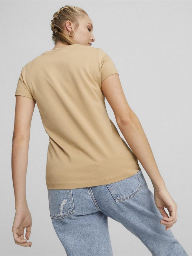 T-shirt essential embroi logo beige femme - Puma