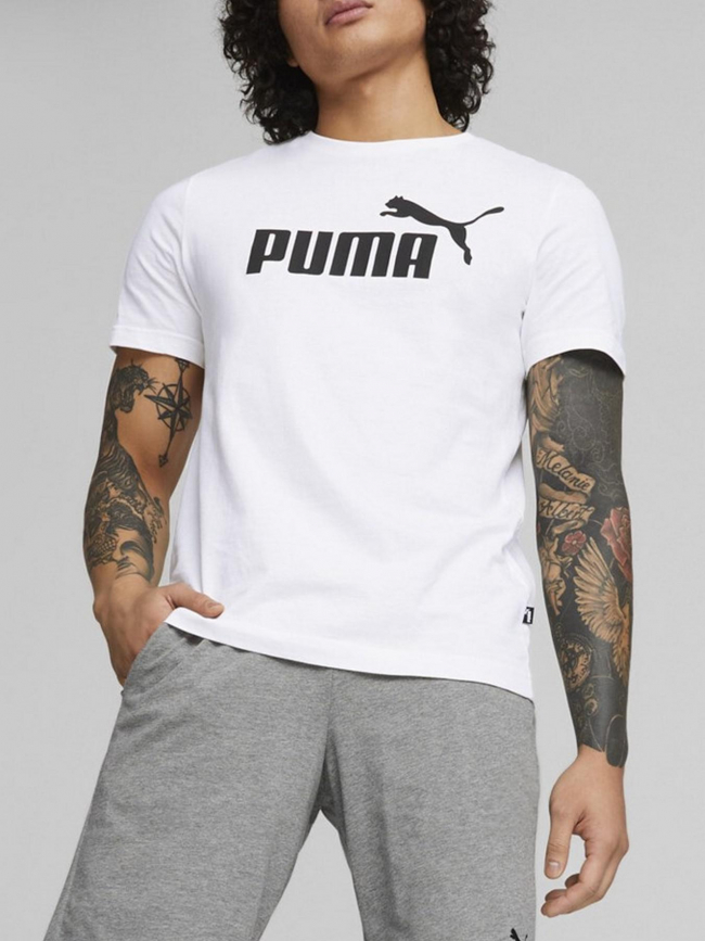 T-shirt essential logo blanc homme - Puma