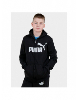 Sweat zippé à capuche essential noir enfant - Puma