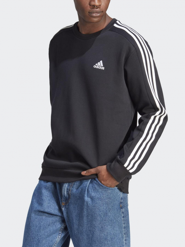 Sweat 3 stripes noir homme - Adidas