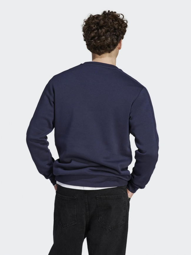 Sweat 3 stripes bleu marine homme - Adidas