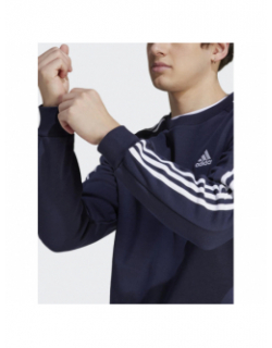 Sweat 3 stripes bleu marine homme - Adidas