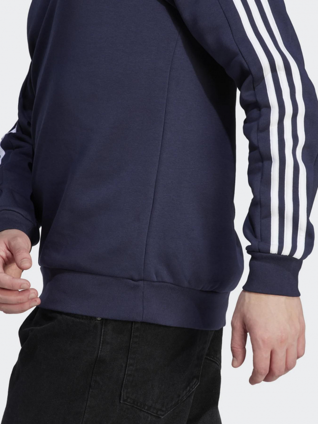 Sweat 3 stripes bleu marine homme - Adidas