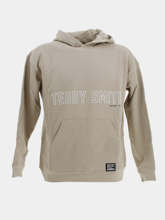 Sweat à capuche rec logo beige enfant - Teddy Smith