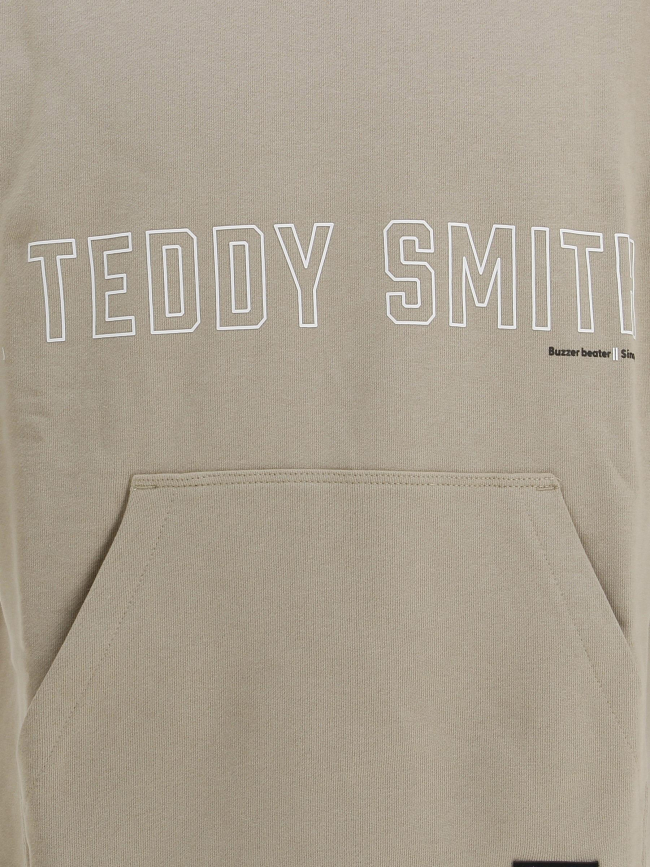 Sweat à capuche rec logo beige enfant - Teddy Smith