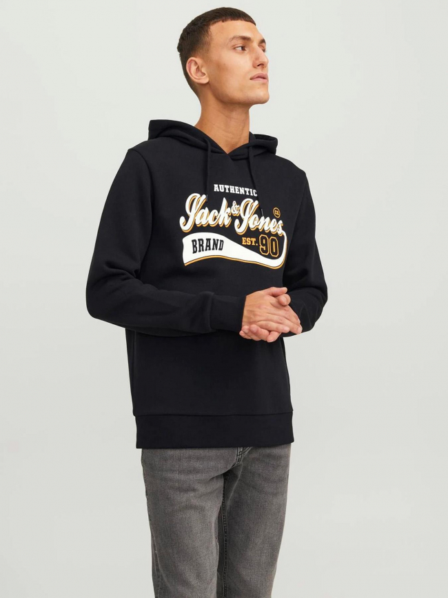 Sweat à capuche logo authentic noir homme - Jack & Jones