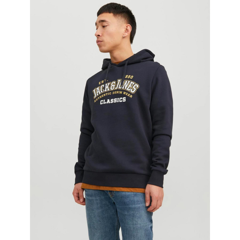 Sweat à capuche logo classic bleu marine homme - Jack & Jones