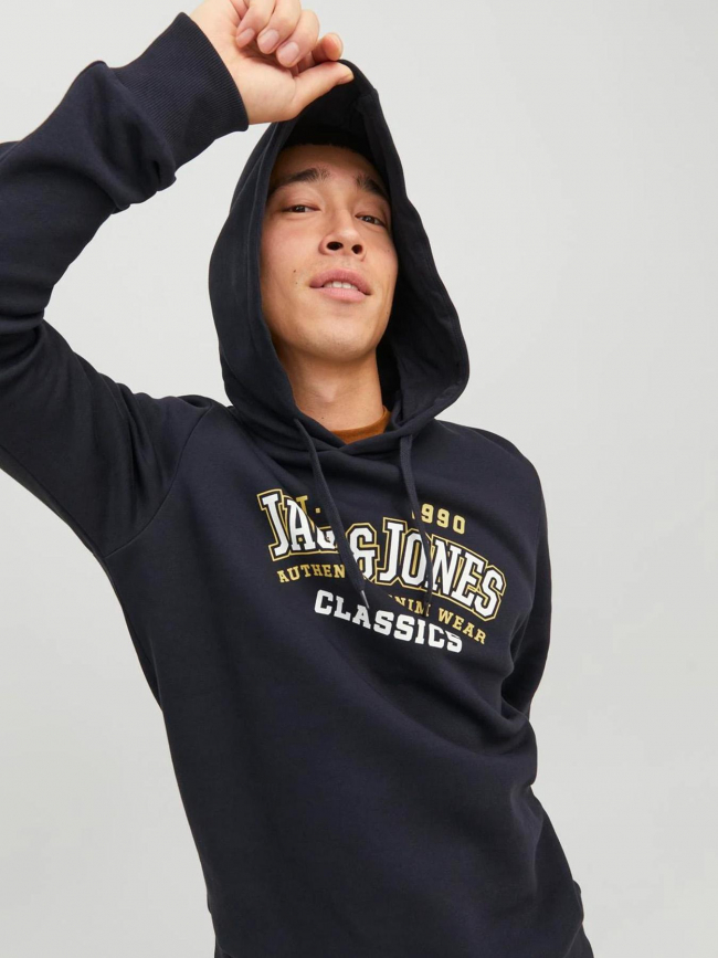 Sweat à capuche logo classic bleu marine homme - Jack & Jones