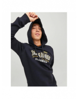 Sweat à capuche logo classic bleu marine homme - Jack & Jones