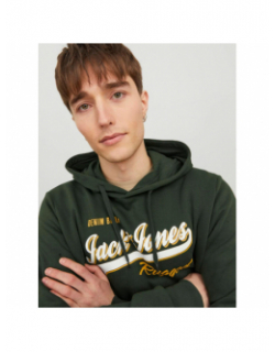 Sweat à capuche logo rugged vert homme - Jack & Jones