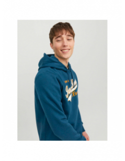 Sweat à capuche logo rugged bleu homme - Jack & Jones